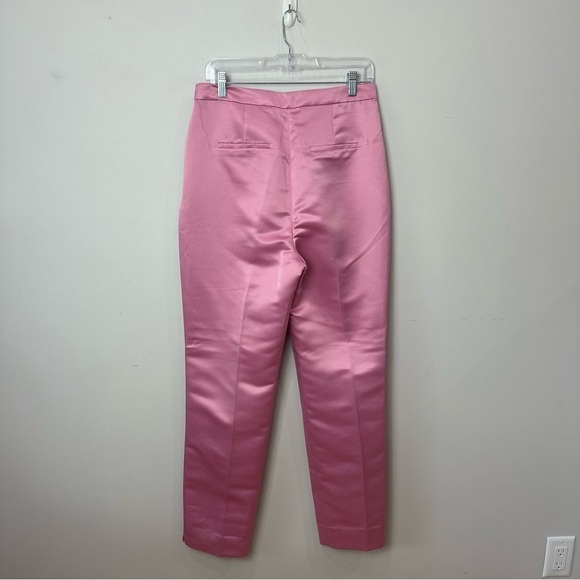 Jcrew Satin Cigarette Pant Rose Pink Slim Leg Flat Front TALL - Picture 6 of 11